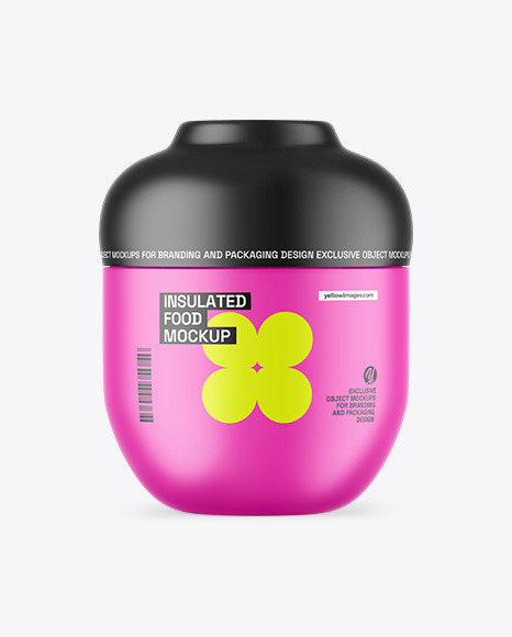 Matte Insulated Food Jar Mockup