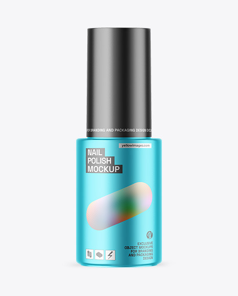 Matte Metallic Nail Polish Bottle Mockup