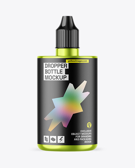 Metallic Dropper Bottle Mockup