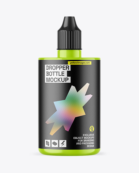 Glossy Dropper Bottle Mockup
