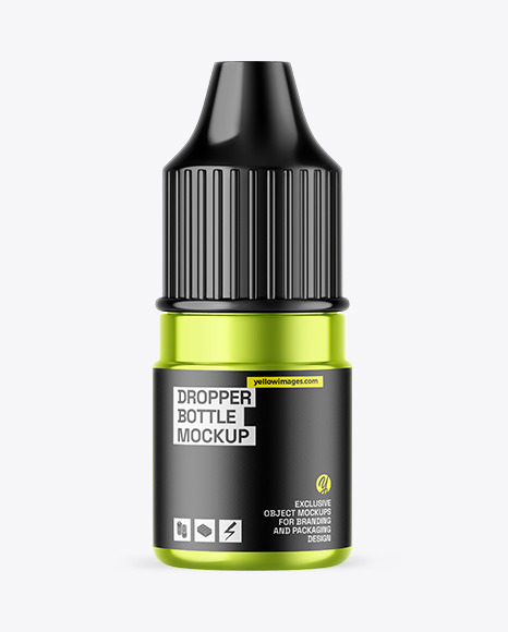 Metallic Dropper Bottle Mockup