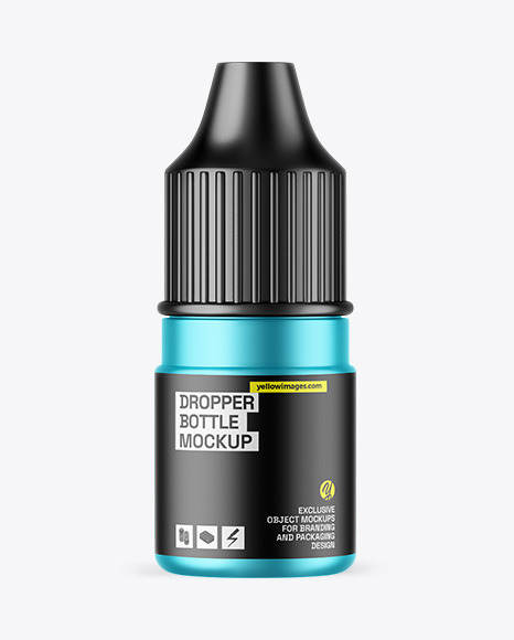 Matte Metallic Dropper Bottle Mockup