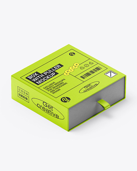Box with Puller Mockup