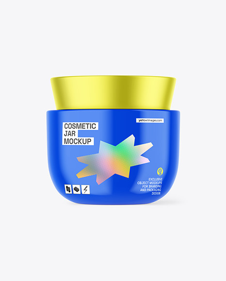 Glossy Plastic Jar Mockup