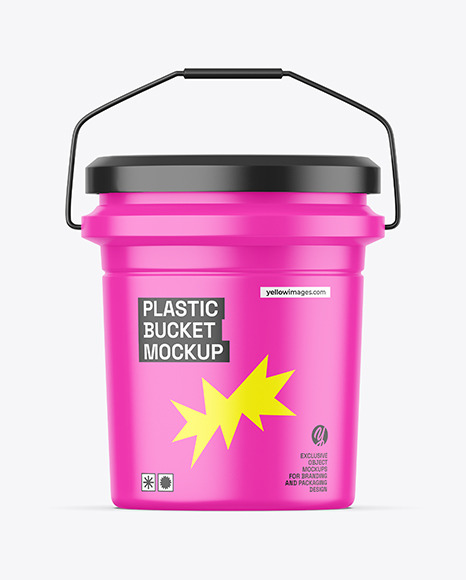Matte Plastic Bucket Mockup