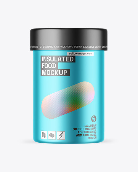 Matte Metallic Insulated Food Jar Mockup