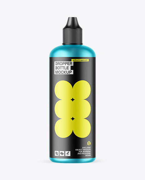 Matte Metallic Dropper Bottle Mockup