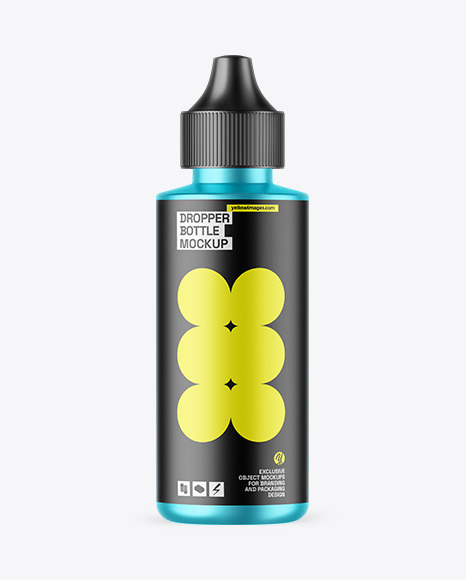 Matte Metallic Dropper Bottle Mockup