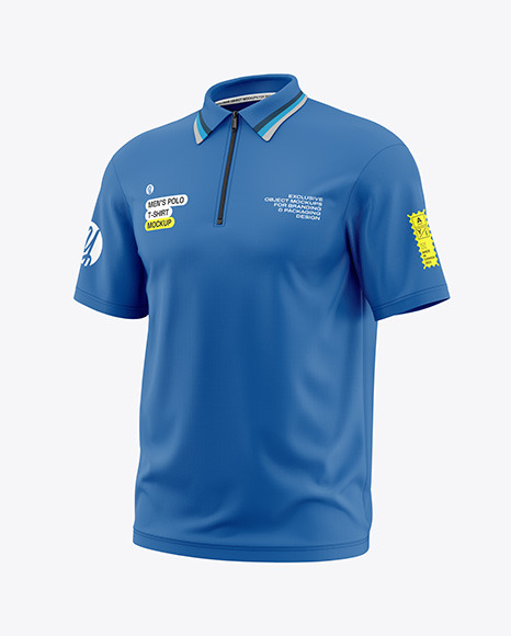 Men&#039;s Polo T-Shirt Mockup - Half Side View