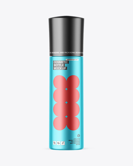 Matte Metallic Cosmetic Bottle Mockup