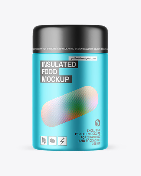 Matte Metallic Insulated Food Jar Mockup