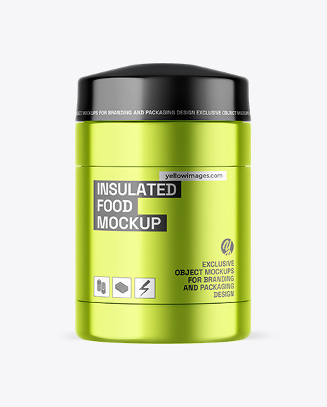 Metallic Insulated Food Jar Mockup