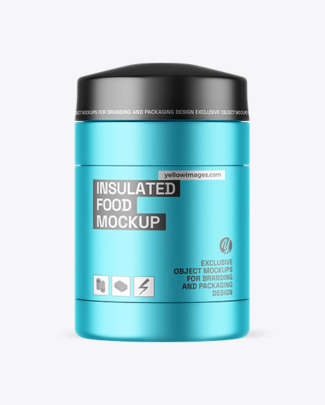 Matte Metallic Insulated Food Jar Mockup
