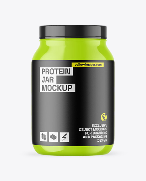 Glossy Protein Jar Mockup