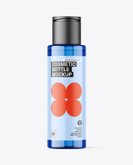Blue Cosmetic Bottle Mockup