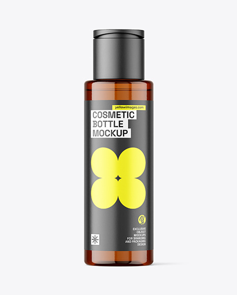 Amber Cosmetic Bottle Mockup