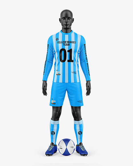 Long Sleeve Soccer Kit w/ Mannequin Mockup - Front View