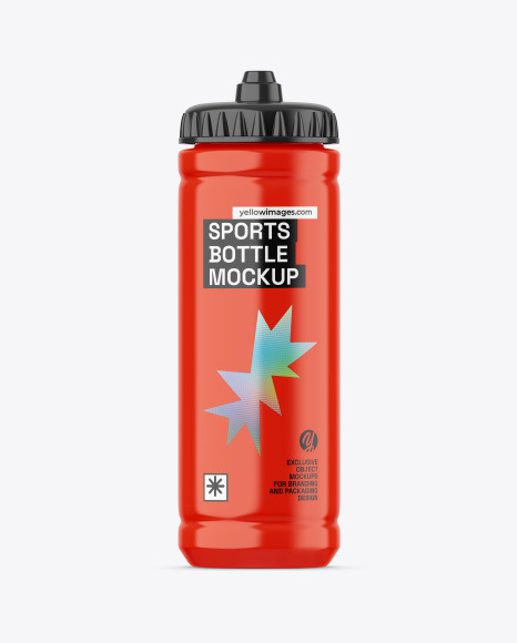 Glossy Sport Bottle Mockup