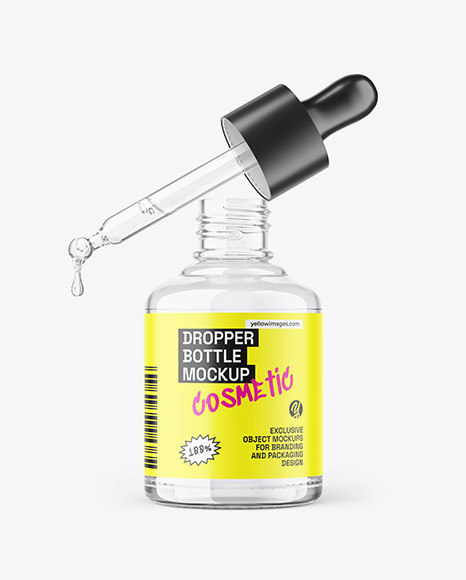 Clear Glass Dropper Bottle Mockup