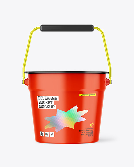 Glossy Beverage Bucket Mockup