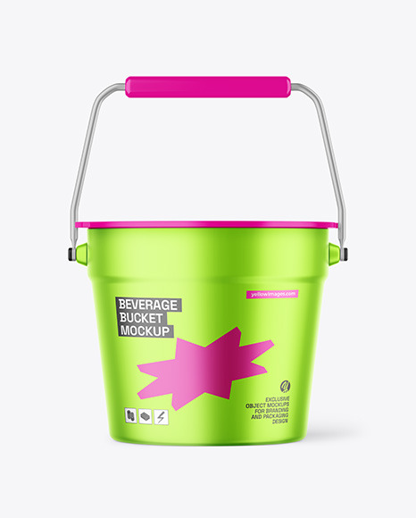 Matte Metallic Beverage Bucket Mockup