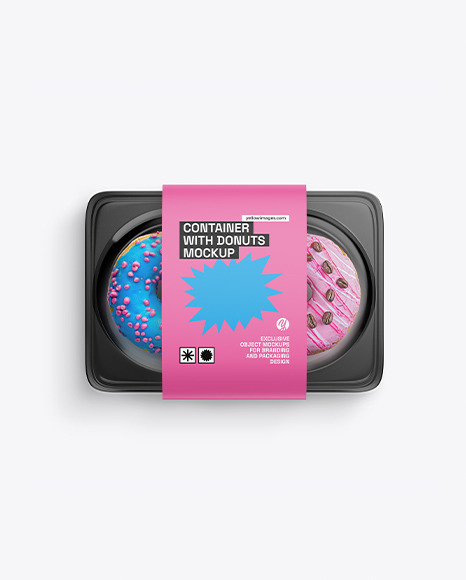 Container with Donuts Mockup