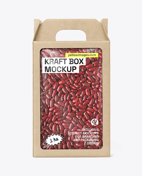 Kraft Box With Kidney Beans Mockup