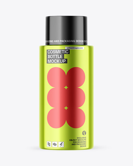 Metallic Cosmetic Bottle Mockup