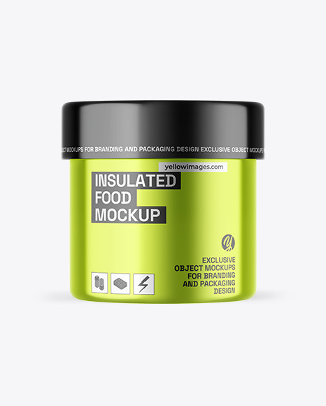 Metallic Insulated Food Jar Mockup