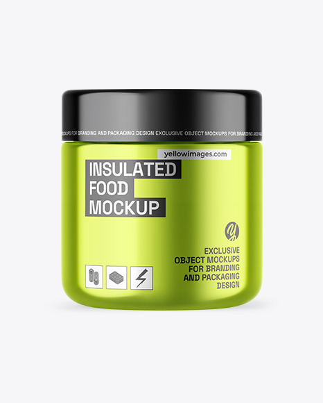 Metallic Insulated Food Jar Mockup
