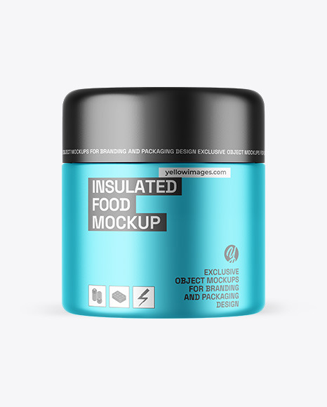 Matte Metallic Insulated Food Jar Mockup
