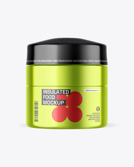 Metallic Insulated Food Jar Mockup