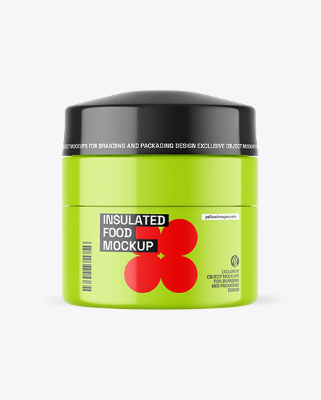 Glossy Insulated Food Jar Mockup