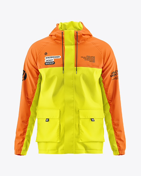 Men&#039;s Windbreaker Jacket Mockup - Front View