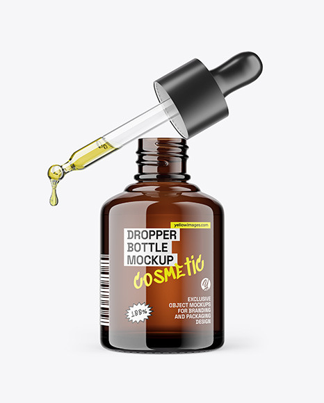 Amber Dropper Bottle Mockup