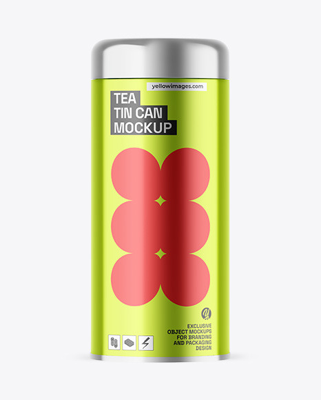 Metallic Tea Tin Can Mockup