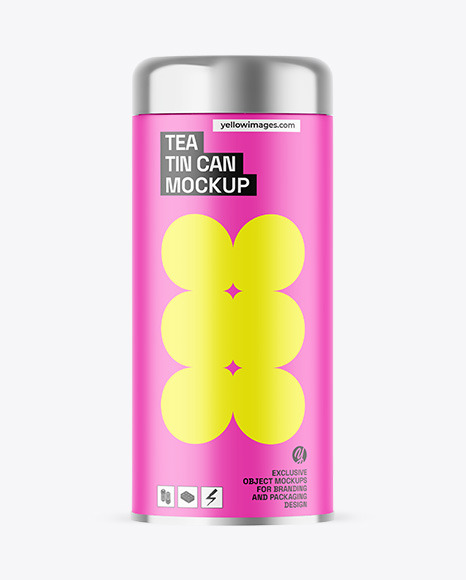 Matte Tea Tin Can Mockup