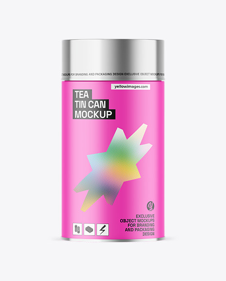 Matte Tea Tin Can Mockup