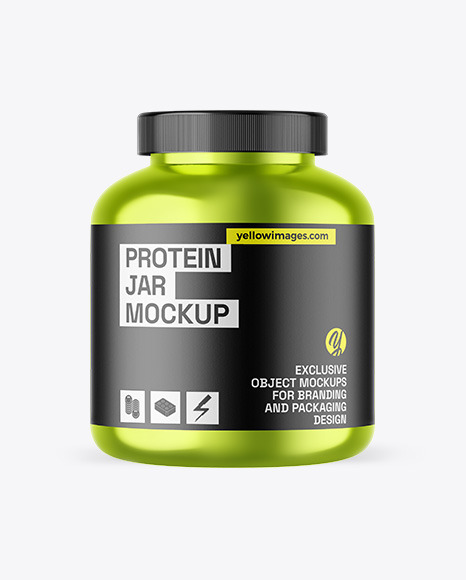 Metallic Protein Jar Mockup
