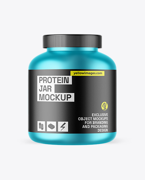 Matte Metallic Protein Jar Mockup