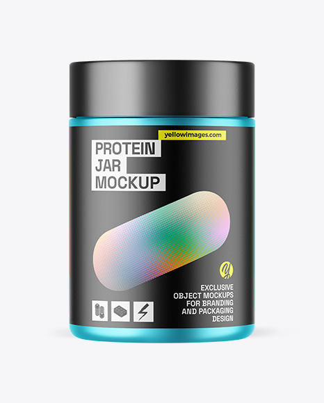 Matte Metallic Protein Jar Mockup