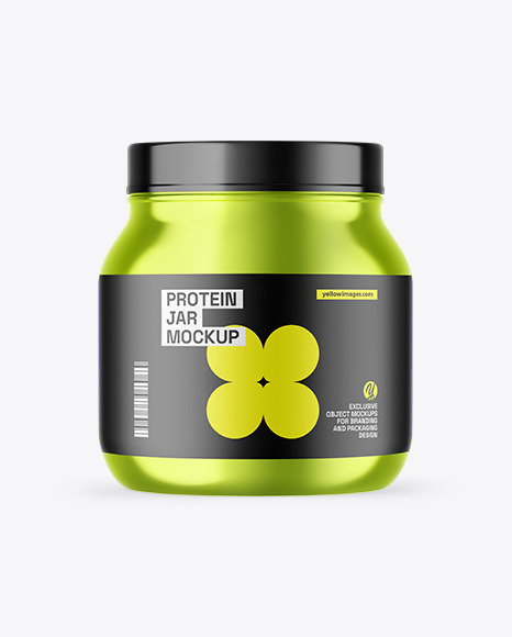 Metallic Protein Jar Mockup