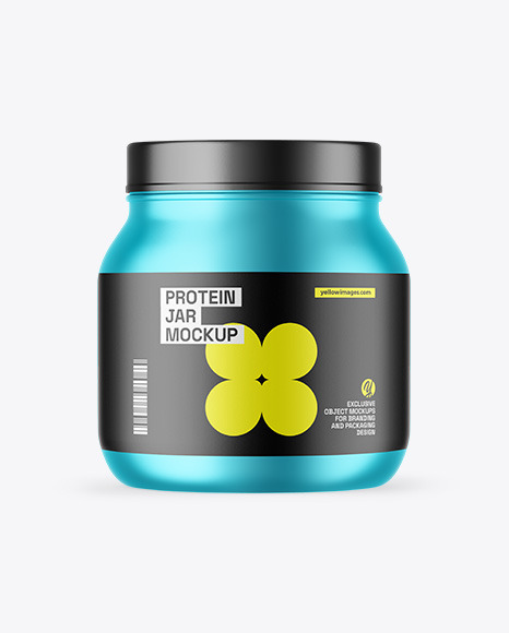 Matte Metallic Protein Jar Mockup