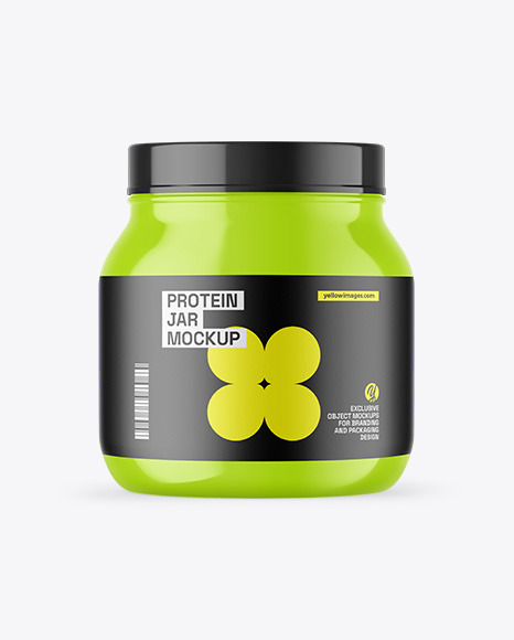 Glossy Protein Jar Mockup