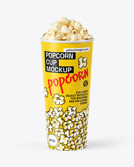 24 oz Popcorn Cup Mockup