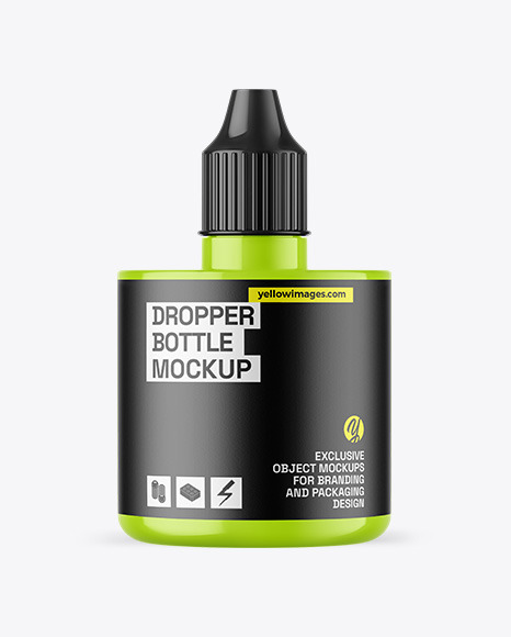 Glossy Dropper Bottle Mockup