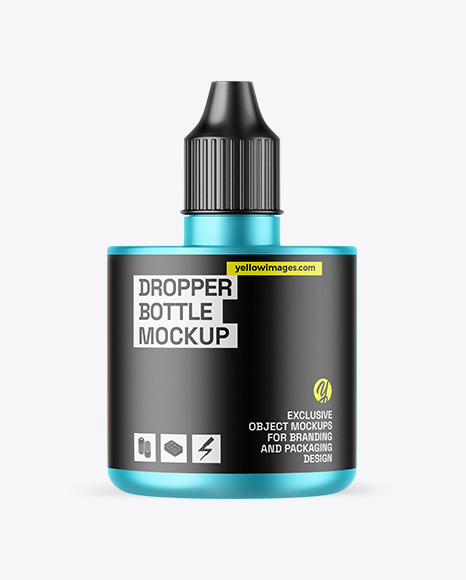 Matte Metallic Dropper Bottle Mockup