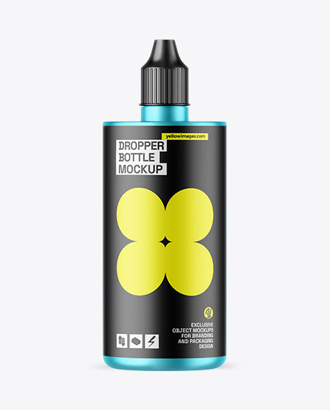 Matte Metallic Dropper Bottle Mockup