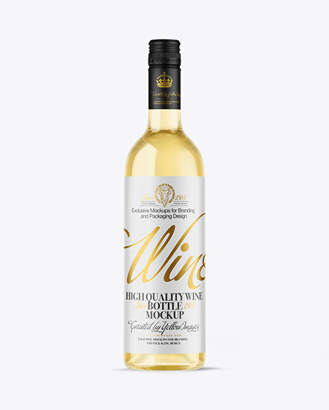 Clear Glass White Wine Bottle Mockup
