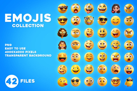 Emojis Collection - 42 PNGs files